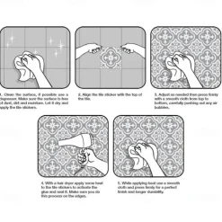 24Pcs Mandala Style Tiles Tickers Wall Decals Mosaic Tile Stickers Retro Wall Stickers Waterproof And Removable