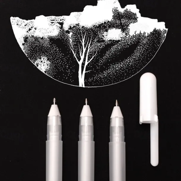 3pcs Marker Highlighter White Markers White Gel Pen For Art Markers Comic Drawing Supplies