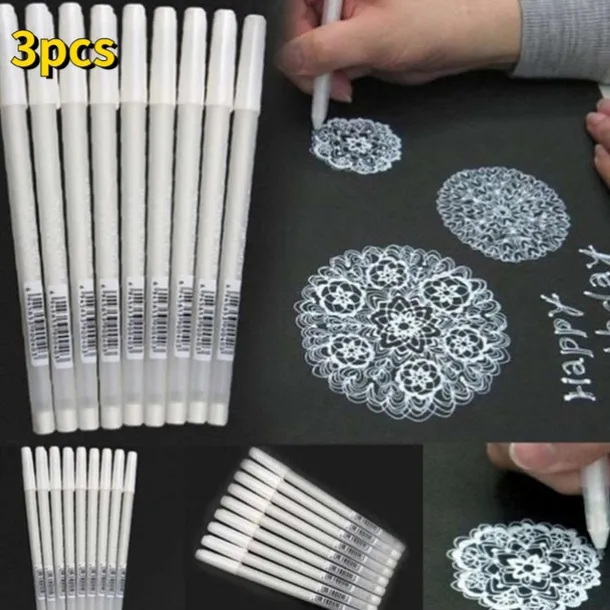 3pcs Marker Highlighter White Markers White Gel Pen For Art Markers Comic Drawing Supplies