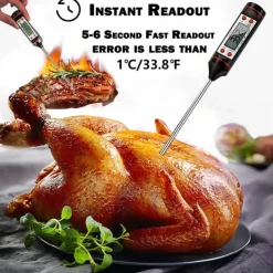 1pcs Meat Thermometer Digital BBQ Thermometer Electronic Cooking Food Thermometer Probe Water Milk Kitchen Oven Thermometer Tools
