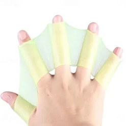 2Pcs Men Women Child Silicone Swim Pool Sports Professional Training Swimming Half Finger Hand Fins Webbed Gloves Paddles Equipment
