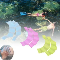 2Pcs Men Women Child Silicone Swim Pool Sports Professional Training Swimming Half Finger Hand Fins Webbed Gloves Paddles Equipment