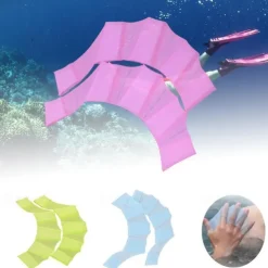 2Pcs Men Women Child Silicone Swim Pool Sports Professional Training Swimming Half Finger Hand Fins Webbed Gloves Paddles Equipment