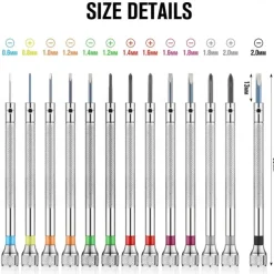 13pcs Micro Precision Watch Screwdriver Jeweler Watch Screwdriver Set 0.6-2.0mm With 13 Extra Replace Blades For Watch Repair Jewelry Eyeglasses Electronics
