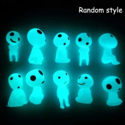10Pcs Mini Luminous Tree Elves Spirit Princess Mononoke Micro Landscape Figure Ornament Glowing Miniature Gardening Potted Decor
