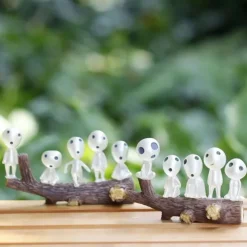 10Pcs Mini Luminous Tree Elves Spirit Princess Mononoke Micro Landscape Figure Ornament Glowing Miniature Gardening Potted Decor