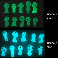 10Pcs Mini Luminous Tree Elves Spirit Princess Mononoke Micro Landscape Figure Ornament Glowing Miniature Gardening Potted Decor