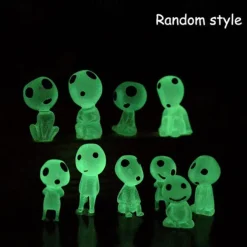 10Pcs Mini Luminous Tree Elves Spirit Princess Mononoke Micro Landscape Figure Ornament Glowing Miniature Gardening Potted Decor