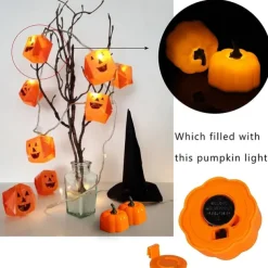 12pcs Mini Pumpkin Candles Flameless Candle Lights Thanksgiving Pumpkin Tea Lights LED Tea Light Pumpkin Candles Battery Operated Autumn Halloween Thanksgiving Home Decoration