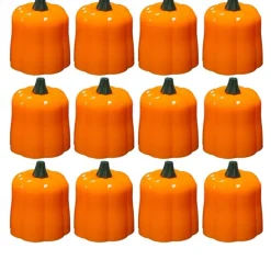 12pcs Mini Pumpkin Candles Flameless Candle Lights Thanksgiving Pumpkin Tea Lights LED Tea Light Pumpkin Candles Battery Operated Autumn Halloween Thanksgiving Home Decoration