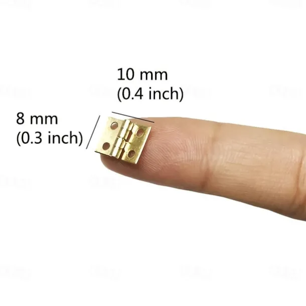 50pcs Mini Pure Copper Hinges Retro Brass Hinges With 200 Pieces Replacement Screws For Wooden Box Jewelry Chest Box Cabinet DIY Accessories (10 X 8mm/0.4 X 0.3inch)
