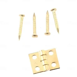 50pcs Mini Pure Copper Hinges Retro Brass Hinges With 200 Pieces Replacement Screws For Wooden Box Jewelry Chest Box Cabinet DIY Accessories (10 X 8mm/0.4 X 0.3inch)