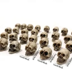 20pcs Mini Skulls, Halloween Small Skeleton Head Flowerpot Decor Realistic Skull Crafts Garden Decoration Bonsai Courtyard Ornaments
