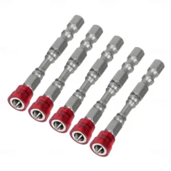 5PCS 65mm Anti-Slip Electric Magnetic Nut Driver Set 1/4 Inch Hex Shank S2 PH2 Magnetic Phillips Cross Screw Screwdriver Bits Set Electric Power Driver Bit Set Gift for Machinist