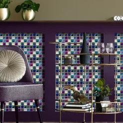 10pcs Mosaic Tile Sticker Waterproof Bathroom Wall Decoration Self-Adhesive Kitchen Oil Proof Wall Sticker Wall Decals 10*10cm