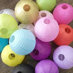 10pcs Multicolor Chinese Round Paper Lanterns Ball for Wedding Party Hanging lanterns Birthday Decor