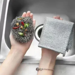 10/20/50pcs Multipurpose Wire Dishwashing Rags for Wet and Dry 2025 New Multifunctional Non-scratch Wire Dishcloth,Scrubs and Cleans for Dishes, Stove Tops, Easy Rinsing, Machine Washable