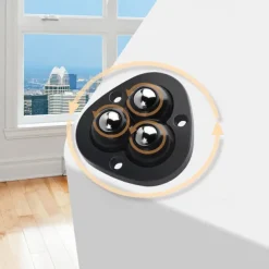 4Pcs Mute Rollers For Furniture Self Adhesive 3 Beads Ball Wheels Universal Pulley 360 Rotating Wheels for Bins Storage Box