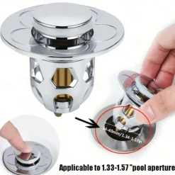 2pcs New Pop-Up Bounce Core Basin Drain Filter Hair Catcher Sink Strainer Bathtub Stopper Bath Plug Bathroom Gadgets