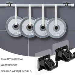 16PCS No-Drill Curtain Rod Brackets - Self-Adhesive Plastic Hooks, Universal Wall Mount for Bathroom, Kitchen, Home, and Hotel