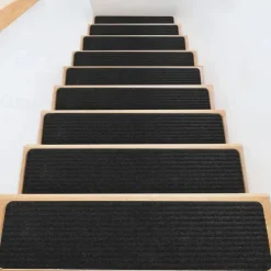10pcs Non Slip Outdoor Stair Treads 6x24 Black Pre-Cut 80 Grit Anti Slip Grip Tape Non Skid Heavy Duty Traction Adhesive Step Stripes For Staircase Skateborad And Deck