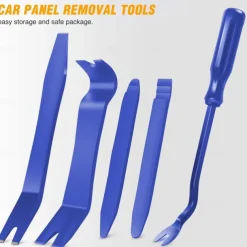 5Pcs Nylon Auto Trim Removal Tool Kit No-Scratch Pry Tool Kit for Car Door Clip Panel & Audio Dashboard Dismantle Black
