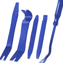5Pcs Nylon Auto Trim Removal Tool Kit No-Scratch Pry Tool Kit for Car Door Clip Panel & Audio Dashboard Dismantle Black