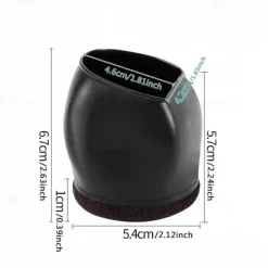 5pcs Office Chair Caster Wheel Cups, Furniture Felt Caster Leg Cases Covers, Anti Slip Stoppers, Hard Wood Floor Carpet Tile Protector Pad Mat For Bed, Desk, Sofa, Computer Gaming Chairs