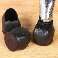 5pcs Office Chair Caster Wheel Cups, Furniture Felt Caster Leg Cases Covers, Anti Slip Stoppers, Hard Wood Floor Carpet Tile Protector Pad Mat For Bed, Desk, Sofa, Computer Gaming Chairs