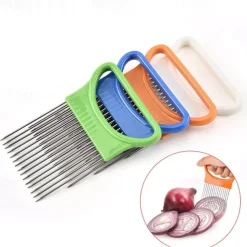 2PCS Onion Vegetables Slicer Cutting Tomato Slicer Cutting Aid Holder Guide Slicing Cutter Safe Fork Onion Cutter Kitchen Accessories