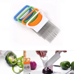 2PCS Onion Vegetables Slicer Cutting Tomato Slicer Cutting Aid Holder Guide Slicing Cutter Safe Fork Onion Cutter Kitchen Accessories