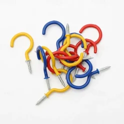 10PCS Outdoor camping deck nail camping canopy windproof ground nail tent wooden board thread question mark type ground nail hook nail