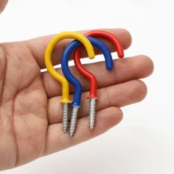 10PCS Outdoor camping deck nail camping canopy windproof ground nail tent wooden board thread question mark type ground nail hook nail