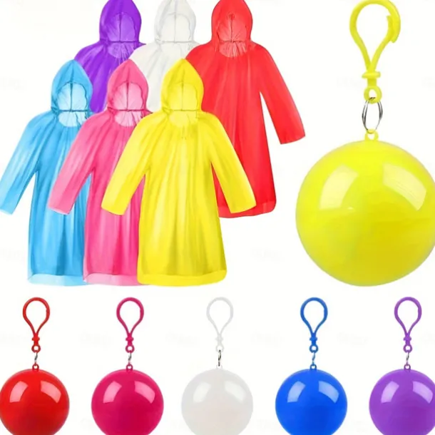1pcs, Outdoor Essential Adult Emergency Raincoat, Keychain Ball with Raincoat, Adult Raincoat, Suitable for Outdoor Cycling, Mountaineering, Outdoor Sports and Amusement Parks, Rainy Day Essentials