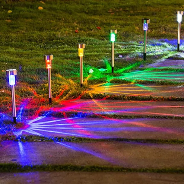 12pcs Outdoor Pathway Lights Solar Garden Light Waterproof LED Solar Lawn Light Garden Deck Walkway Solar Landscape Decoration Night Light