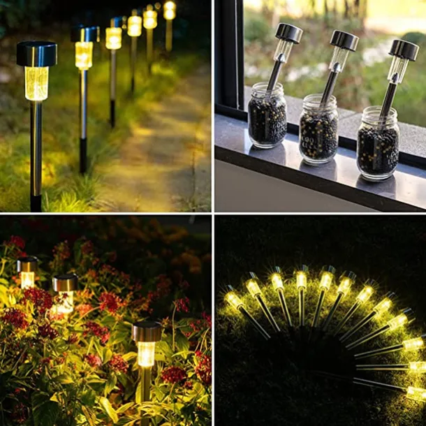 12pcs Outdoor Pathway Lights Solar Garden Light Waterproof LED Solar Lawn Light Garden Deck Walkway Solar Landscape Decoration Night Light