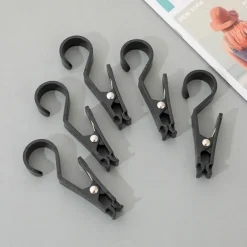 5pcs Outdoor Tent Clips, Portable Multi-Function Crocodile Hooks, Anti-Slip Sky Curtain Clips for Tent Awnings Hanging Accessories