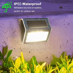6/12pcs Outdoor Wall Lights Solar Step Fence Lights Stair Waterproof Garden Patio Outdoor Wall Lights Solar Waterproof Lighting Decoration Lamp