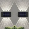 2pcs Outdoor Wall Lights Solar Waterproof LED Lamp Porch Wall Lamps 6LEDs Courtyard Lighting for Garden Balcony Decorative Landscape Street Light