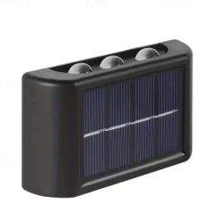 2pcs Outdoor Wall Lights Solar Waterproof LED Lamp Porch Wall Lamps 6LEDs Courtyard Lighting for Garden Balcony Decorative Landscape Street Light