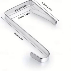 8pcs Over The Door Hooks Heavy Duty Stainless Steel Hanger Organizer For Living Room Bathroom Bedroom Kitchen Hanging Clothes Towels Hats Coats Bags