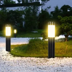 2pcs Pathway Lights Solar Outdoor Garden Lights Stainless Steel Waterproof LED Patio Light Villa Backyard Street Lighting Courtyard Landscape Decoration Lamp