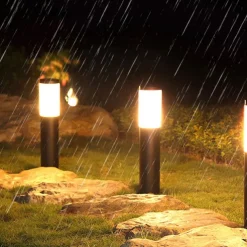 2pcs Pathway Lights Solar Outdoor Garden Lights Stainless Steel Waterproof LED Patio Light Villa Backyard Street Lighting Courtyard Landscape Decoration Lamp