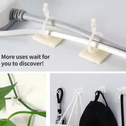 20pcs Plant Climbing Wall Fixture Clips, Vine Fixer Invisible Self-Adhesive Hook Plant Vine Traction Wall Vines Fixture Wall Sticky Hook Vines Fixing Clip Vines Holder