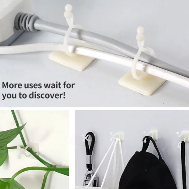 20pcs Plant Climbing Wall Fixture Clips, Vine Fixer Invisible Self-Adhesive Hook Plant Vine Traction Wall Vines Fixture Wall Sticky Hook Vines Fixing Clip Vines Holder