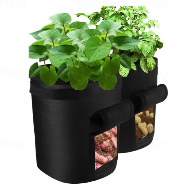 2pcs Plant Grow Bags Home Garden Potato Pot Greenhouse Vegetable Growing Bags Moisturizing jardin Vertical Garden Bag tools