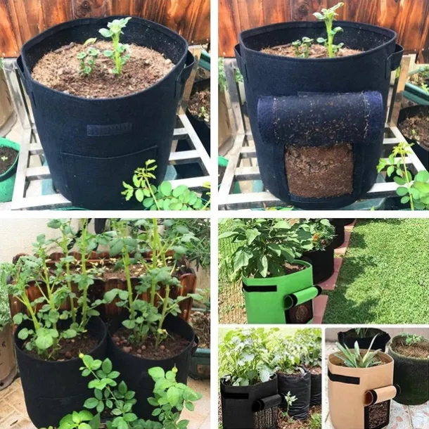 2pcs Plant Grow Bags Home Garden Potato Pot Greenhouse Vegetable Growing Bags Moisturizing jardin Vertical Garden Bag tools