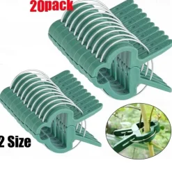 20pcs Plant Support Clips Flower and Vine Garden Tomato Plant Support Clips for Supporting Stems Vines Grow Upright Climbing
