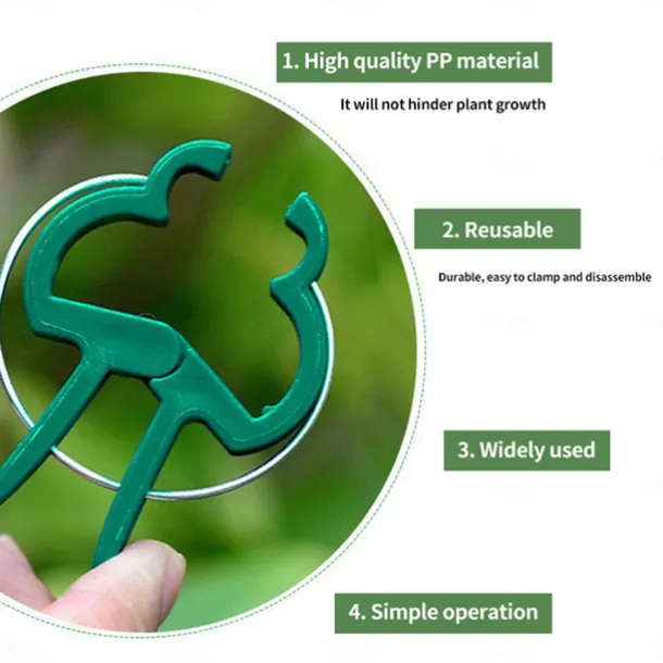 20pcs Plant Support Clips Flower and Vine Garden Tomato Plant Support Clips for Supporting Stems Vines Grow Upright Climbing