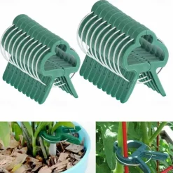 20pcs Plant Support Clips Flower and Vine Garden Tomato Plant Support Clips for Supporting Stems Vines Grow Upright Climbing